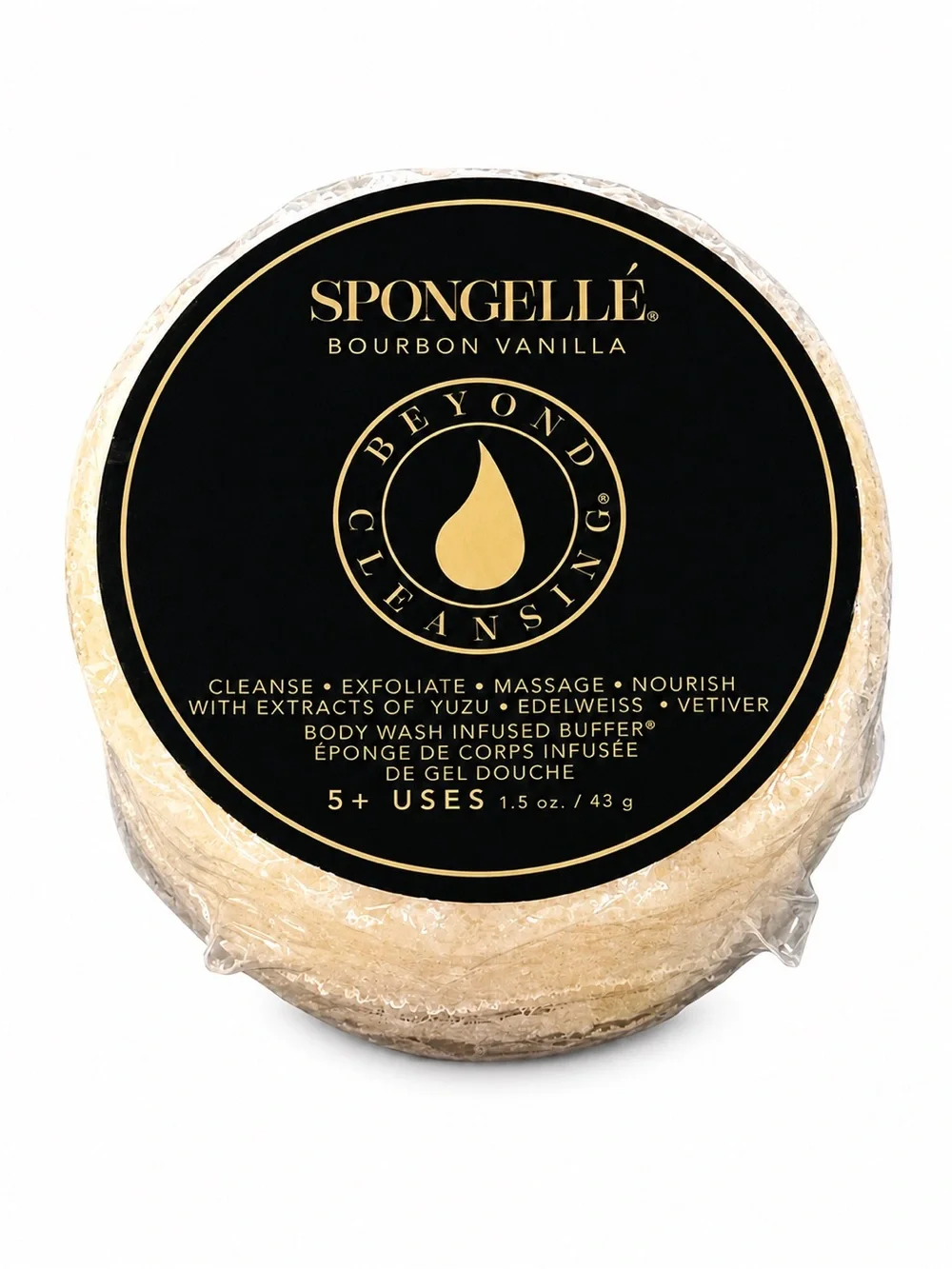 Spongellé Bourbon Vanilla Travel Body Wash Infused Buffer Sponge NWT 5+ Uses